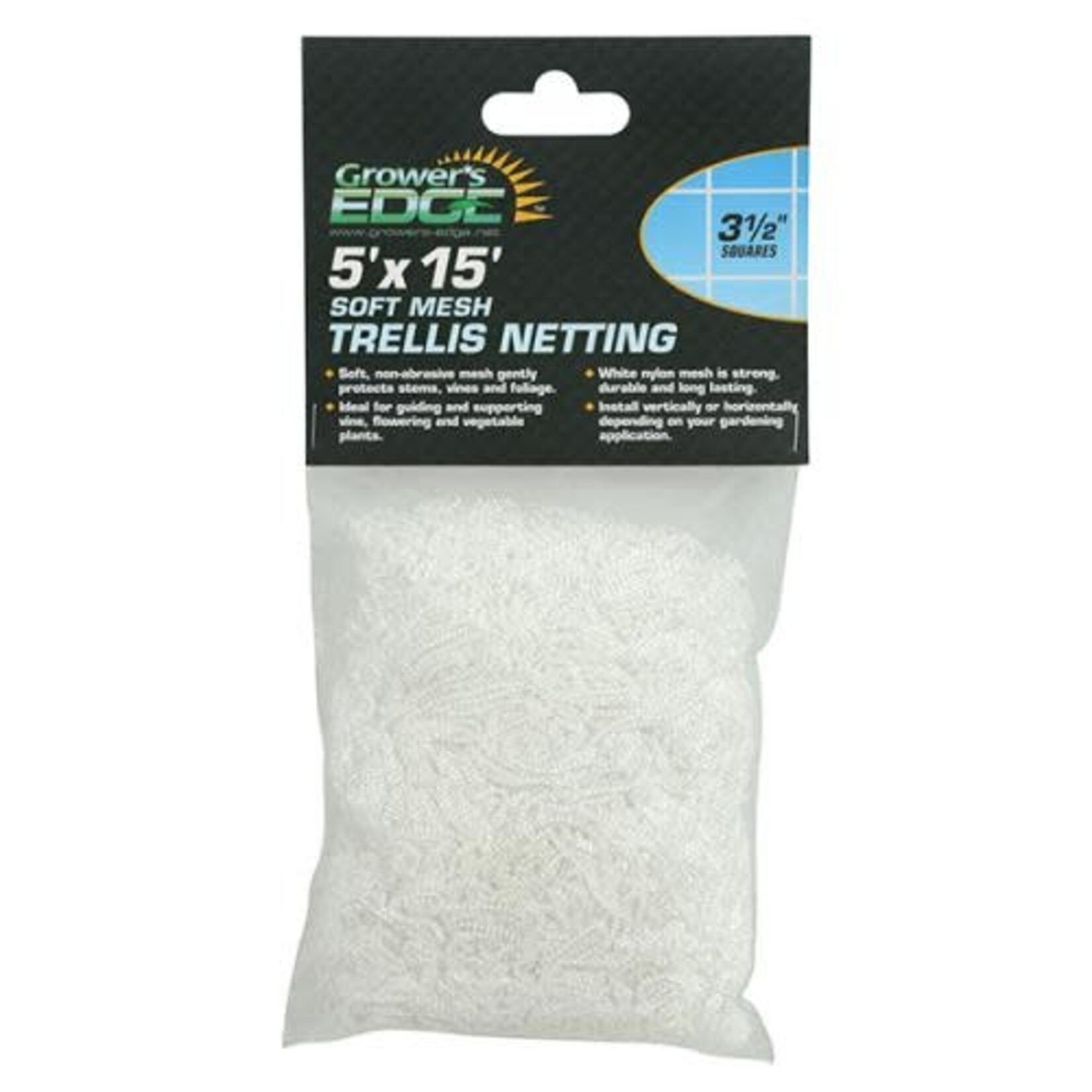 Growers Edge Grower's Edge Soft Mesh Trellis Netting 5 ft x 15 ft w/ 3.5 in Squares