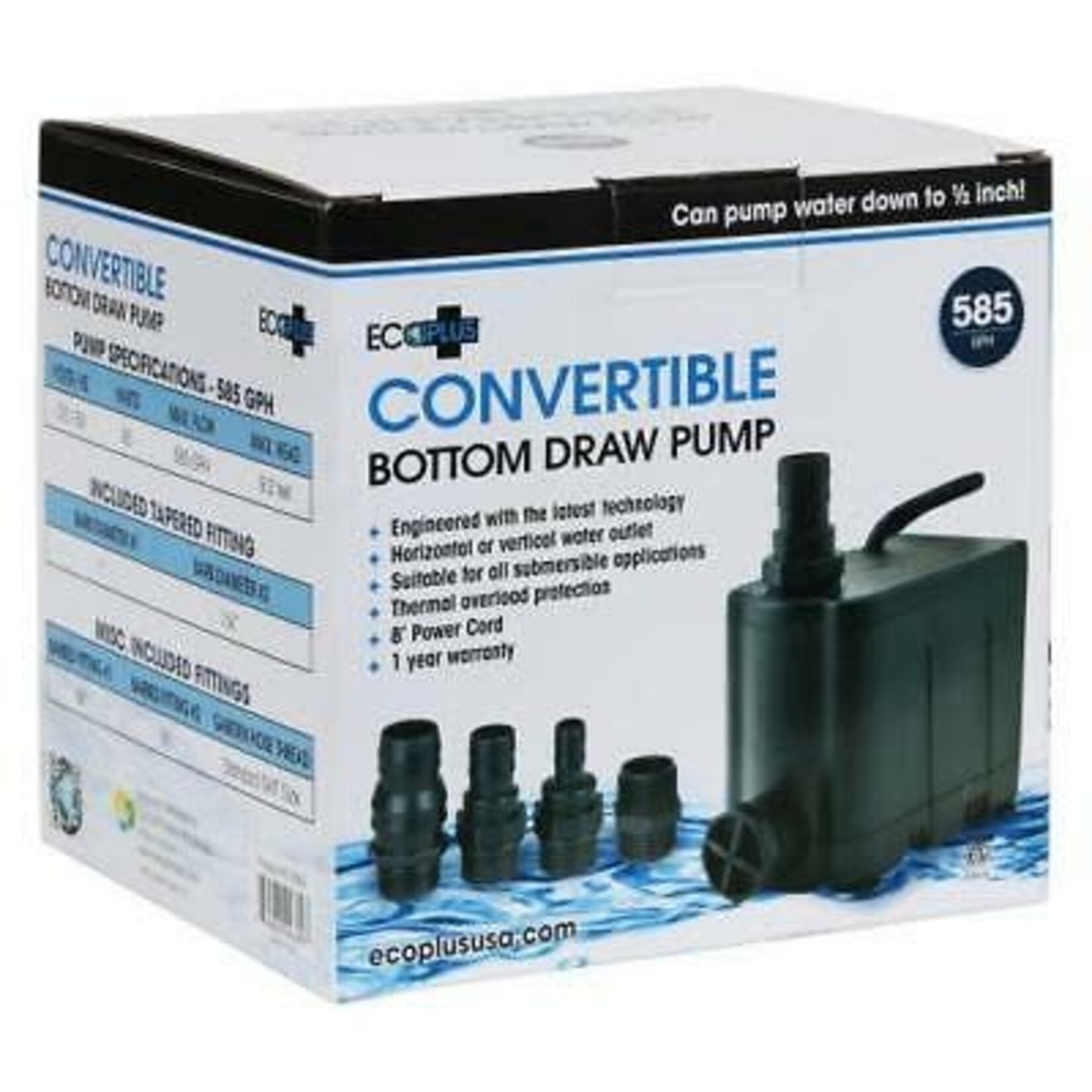 Eco Plus EcoPlus Convertible Bottom Draw Water Pump 585 GPH