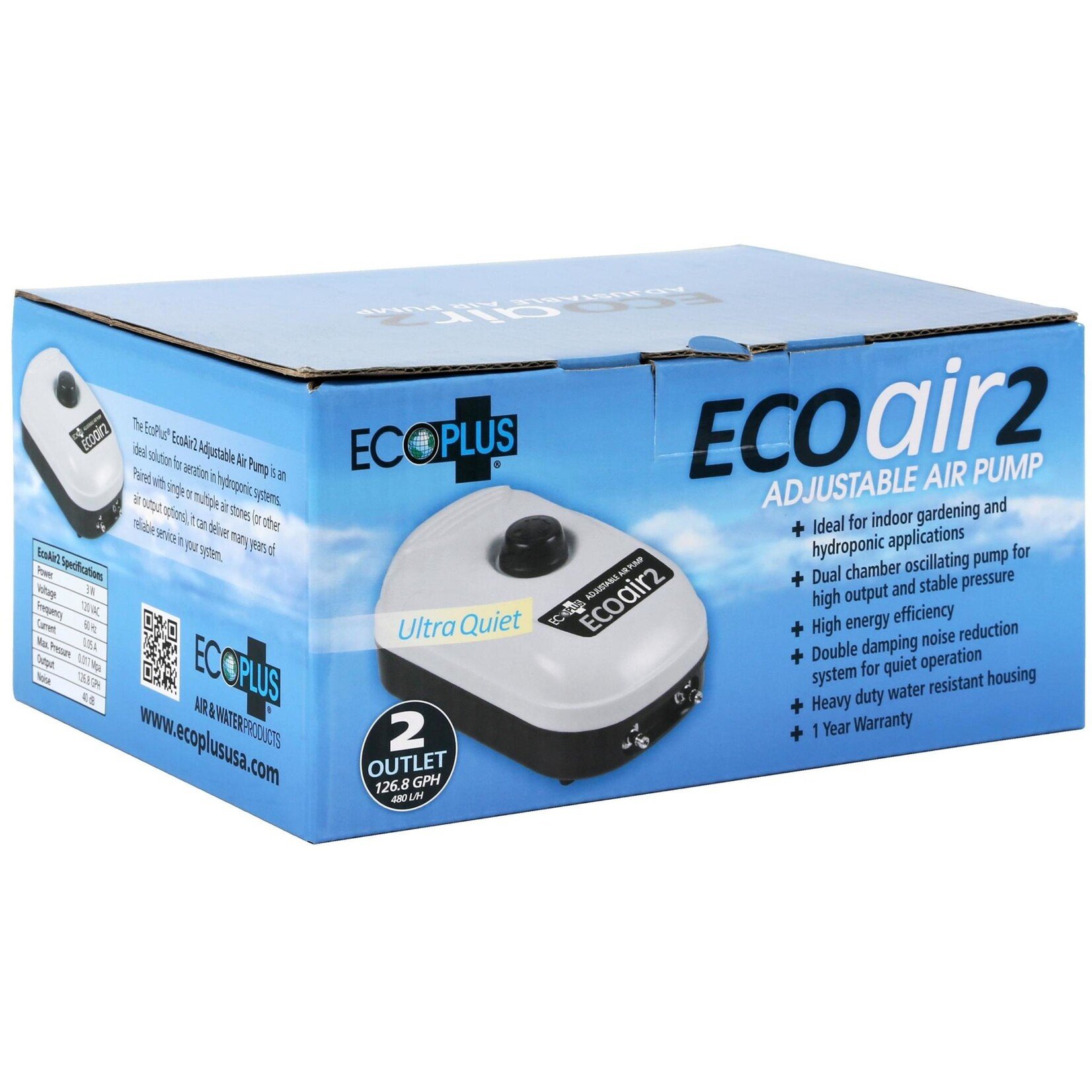 Eco Plus EcoPlus Eco Air 2 Two Outlet - 3 Watt 126 GPH