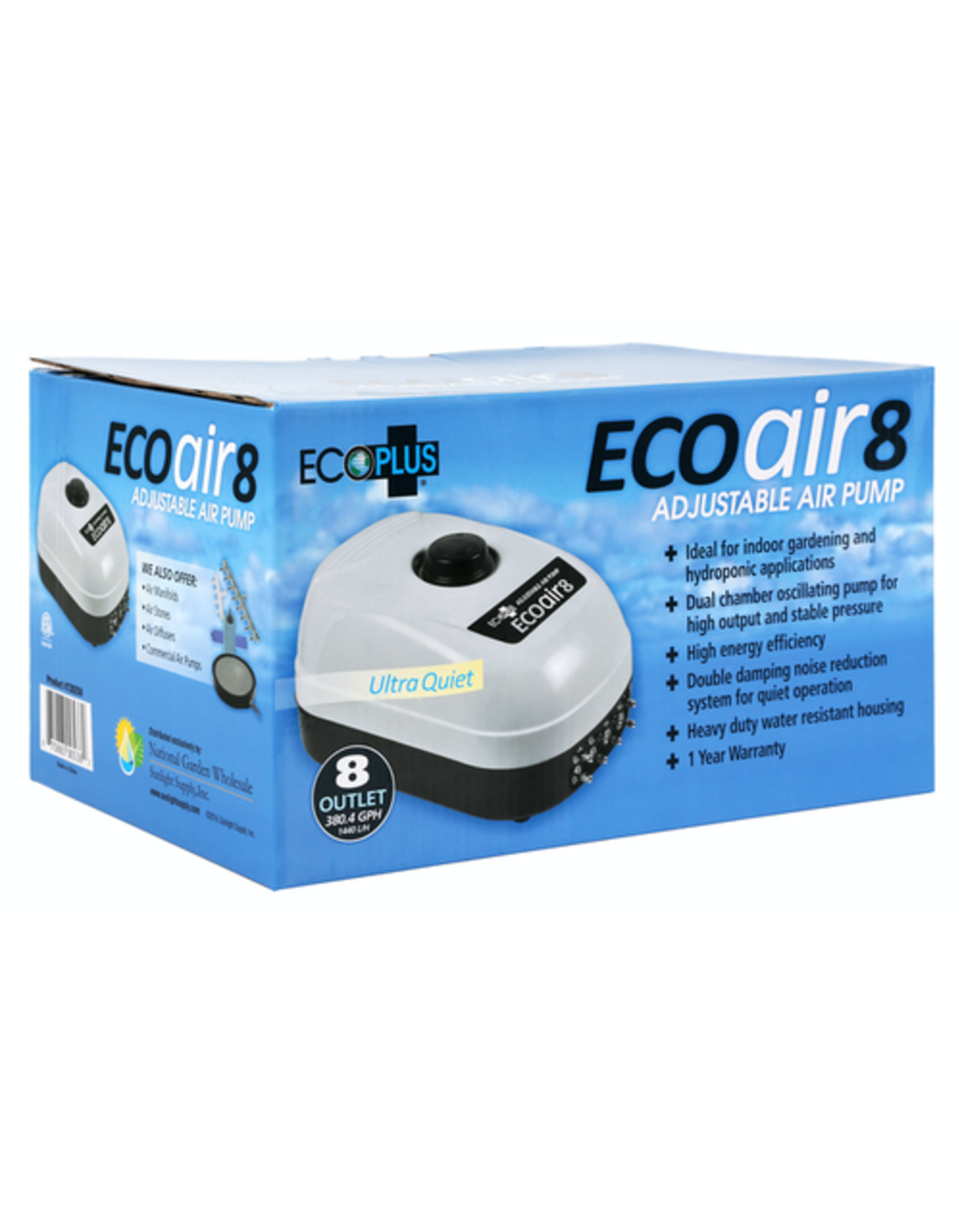 Eco Plus EcoPlus Eco Air 8 Eight Outlet - 13 Watt 380 GPH