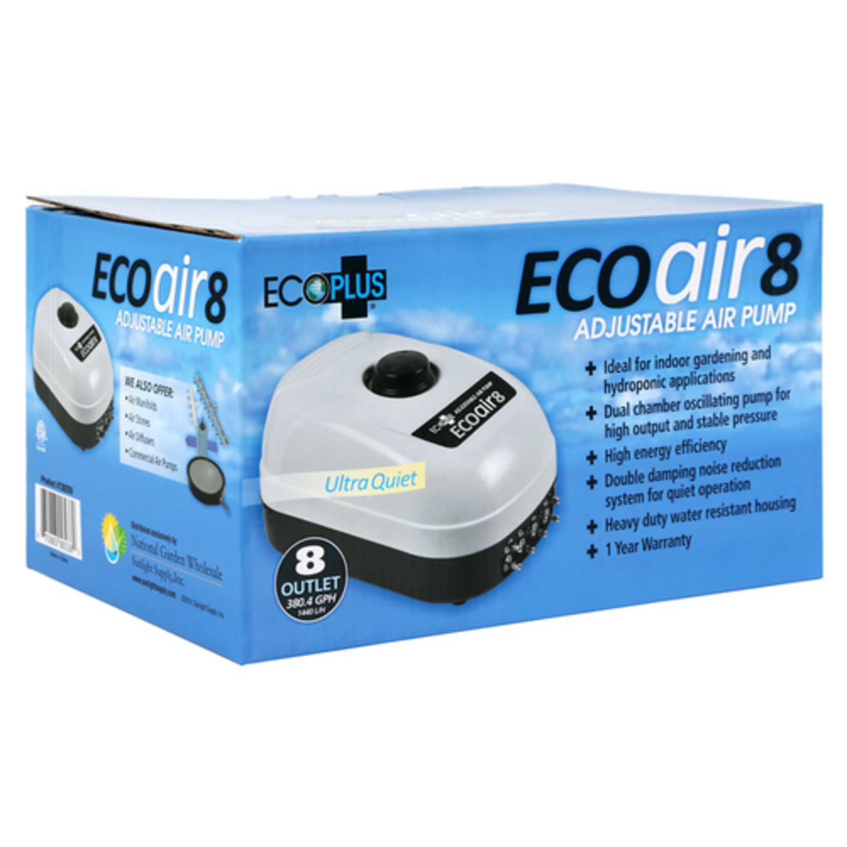 Eco Plus EcoPlus Eco Air 8 Eight Outlet - 13 Watt 380 GPH