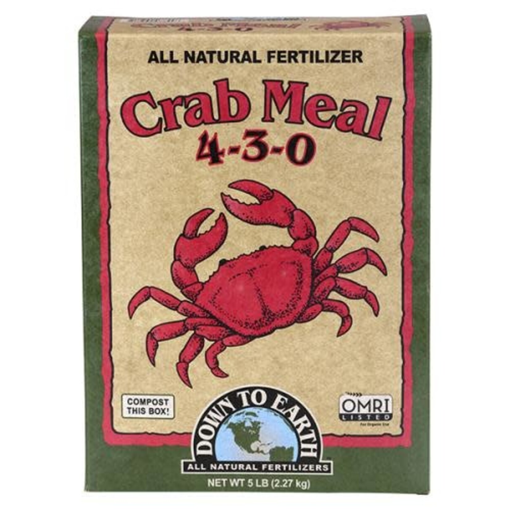 Down to Earth Down To Earth™ Crab Meal 4 - 3 - 0 5 Lb.