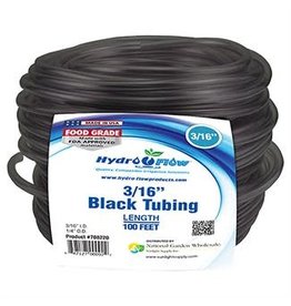 Hydro Flow Hydro Flow Vinyl Tubing Black 3/16 in ID - 1/4 in OD 100 feet