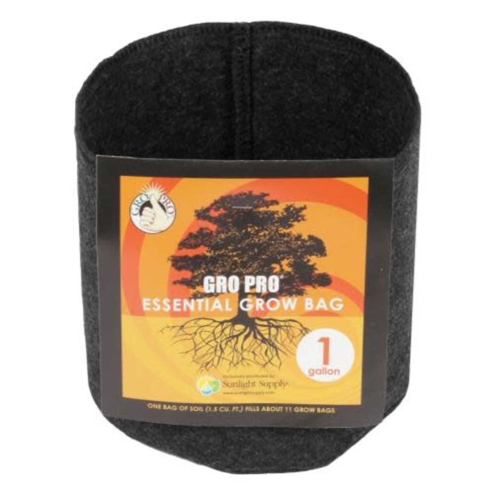Gro Pro Gro Pro Essential Round Fabric Pot - Black 1 Gallon