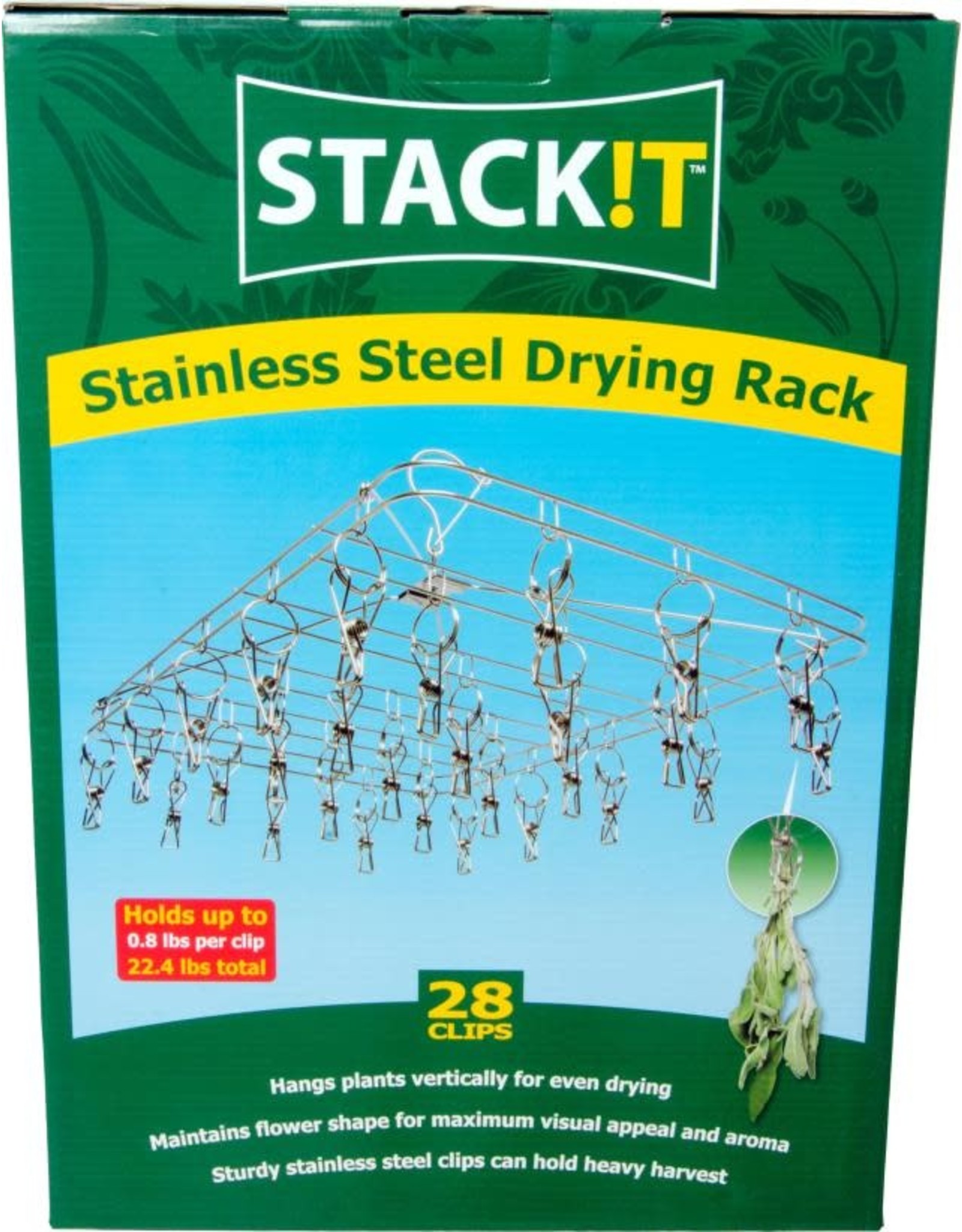 STACK!T STACK!T Hanging Drying Rack w/28 Clips