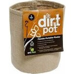 Hydrofarm Dirt Pot Flexible Portable Planter, Tan, 1 gal, no handles