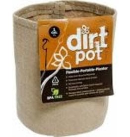 Hydrofarm Dirt Pot Flexible Portable Planter, Tan, 1 gal, no handles