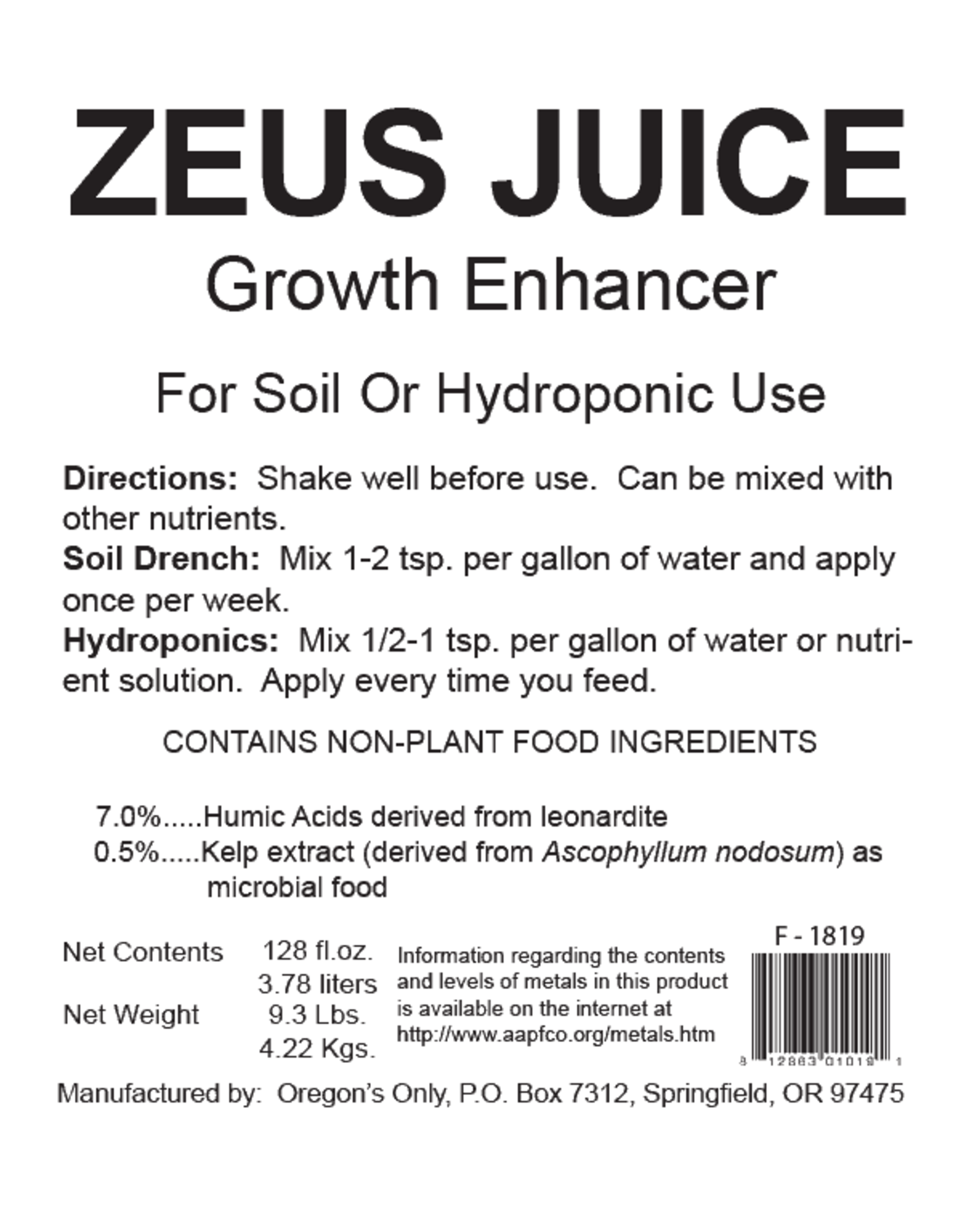 Nectar For The Gods Nectar For The Gods Zeus Juice Quart