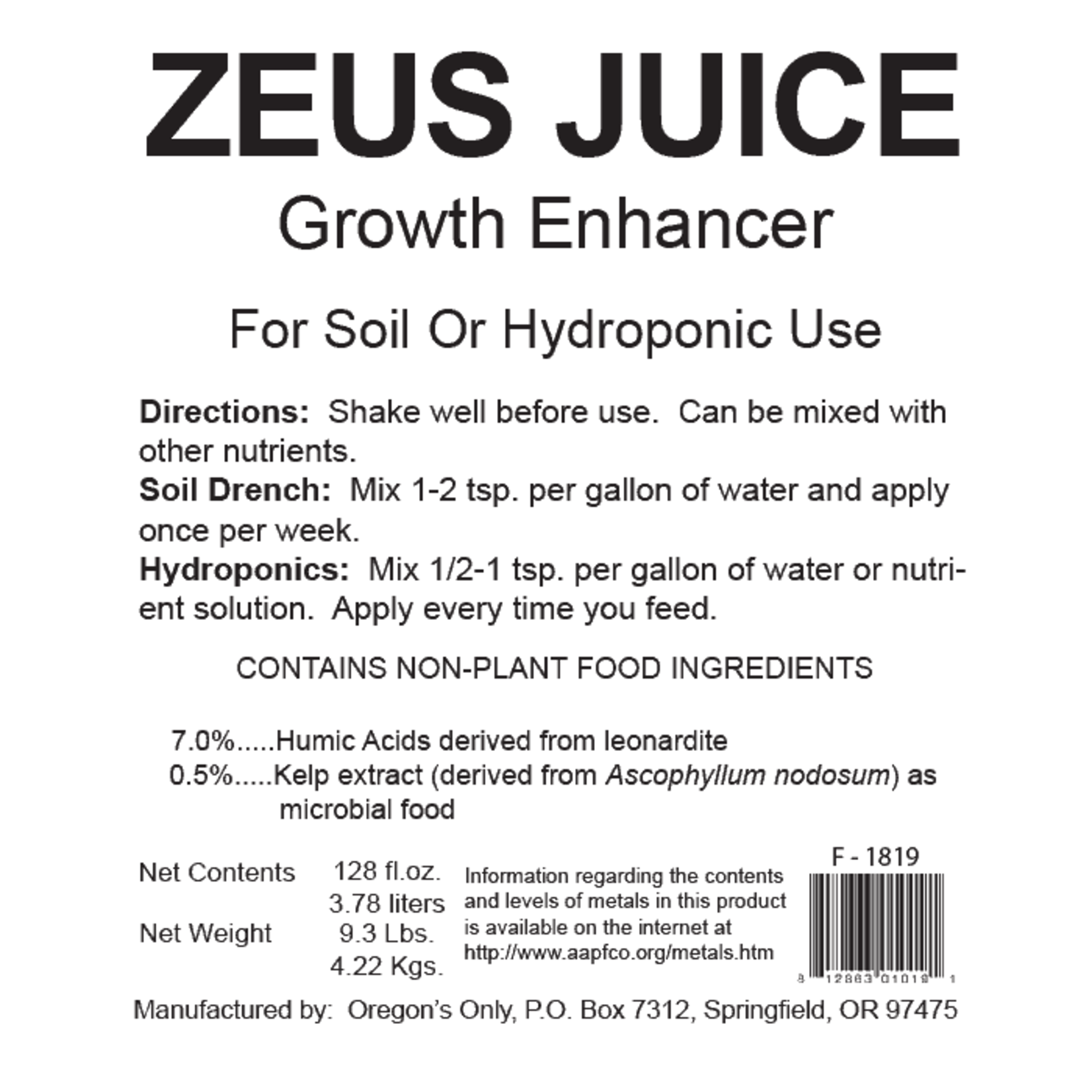 Nectar For The Gods Nectar For The Gods Zeus Juice Quart
