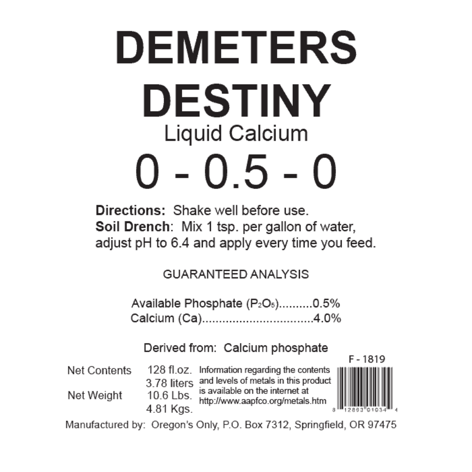 Nectar For The Gods Nectar For The Gods Demeter's Destiny Gallon
