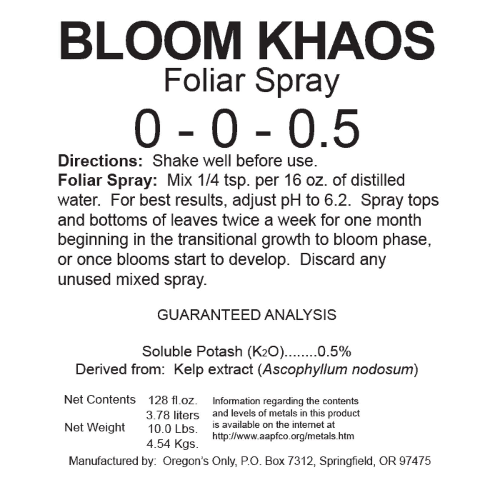 Nectar For The Gods Nectar for the Gods Bloom Khaos, 2.5 gal