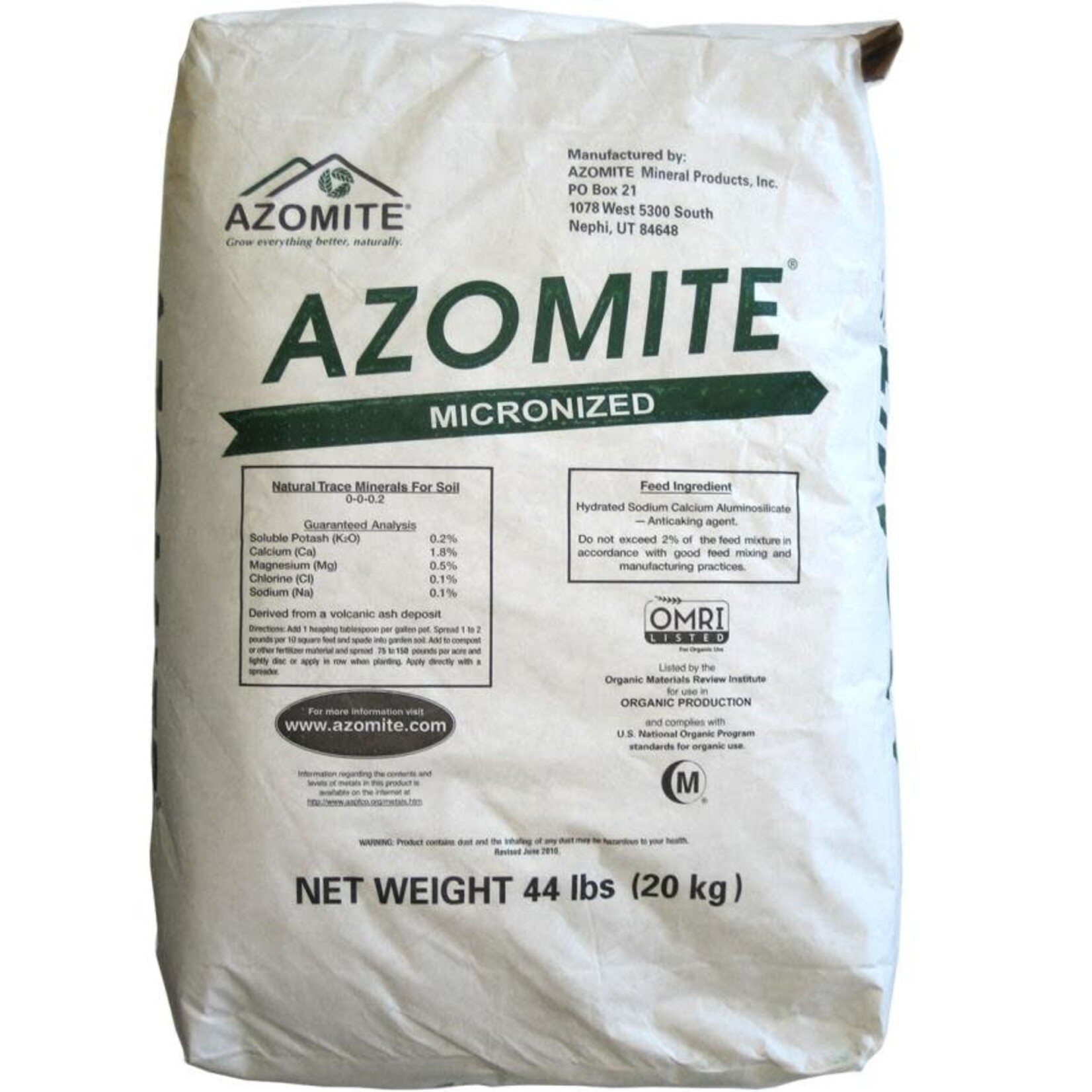 Azomite Azomite Micronized Natural Trace Minerals, 44 lbs
