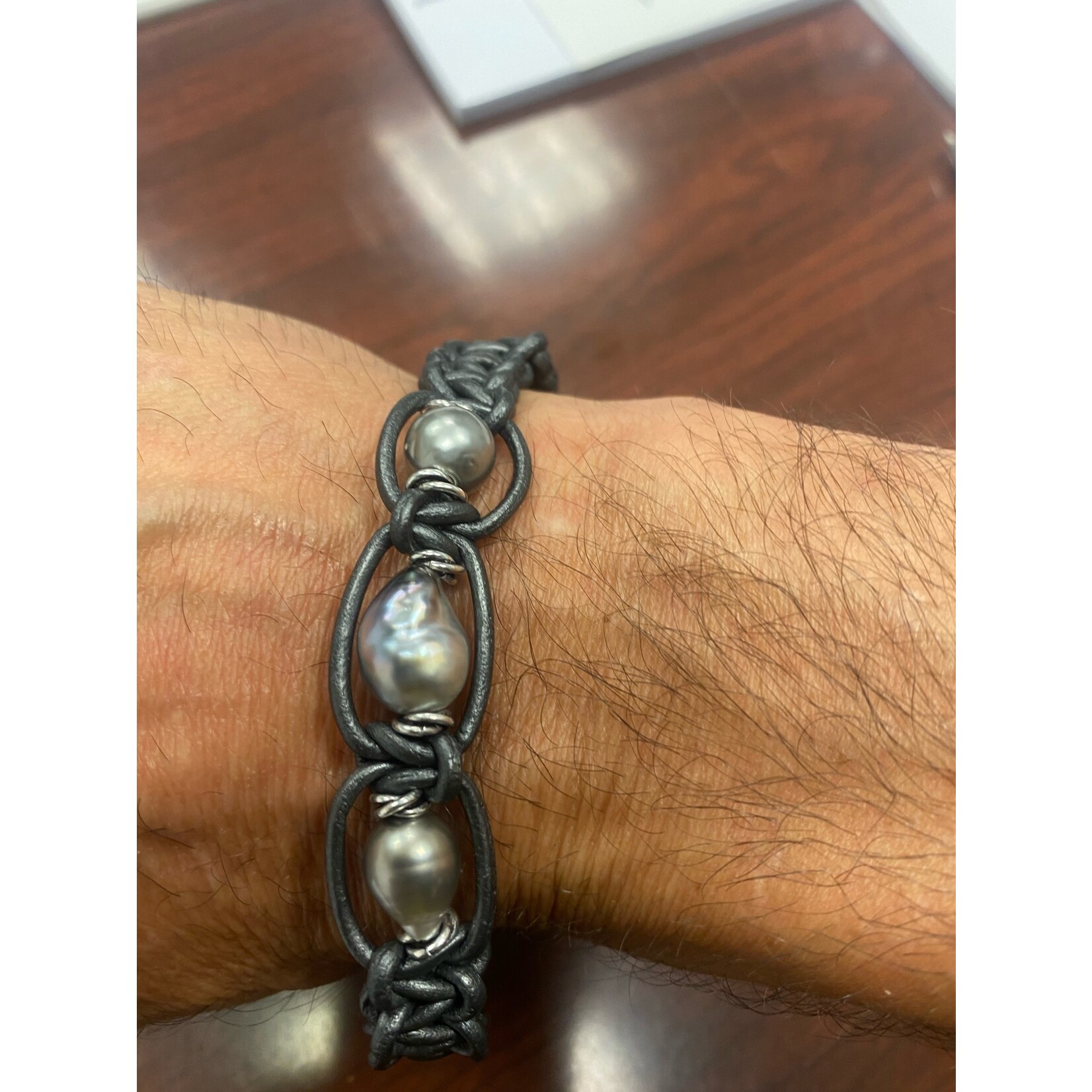 Stacey Horcher Tahitian Pearl Bracelet -Grey