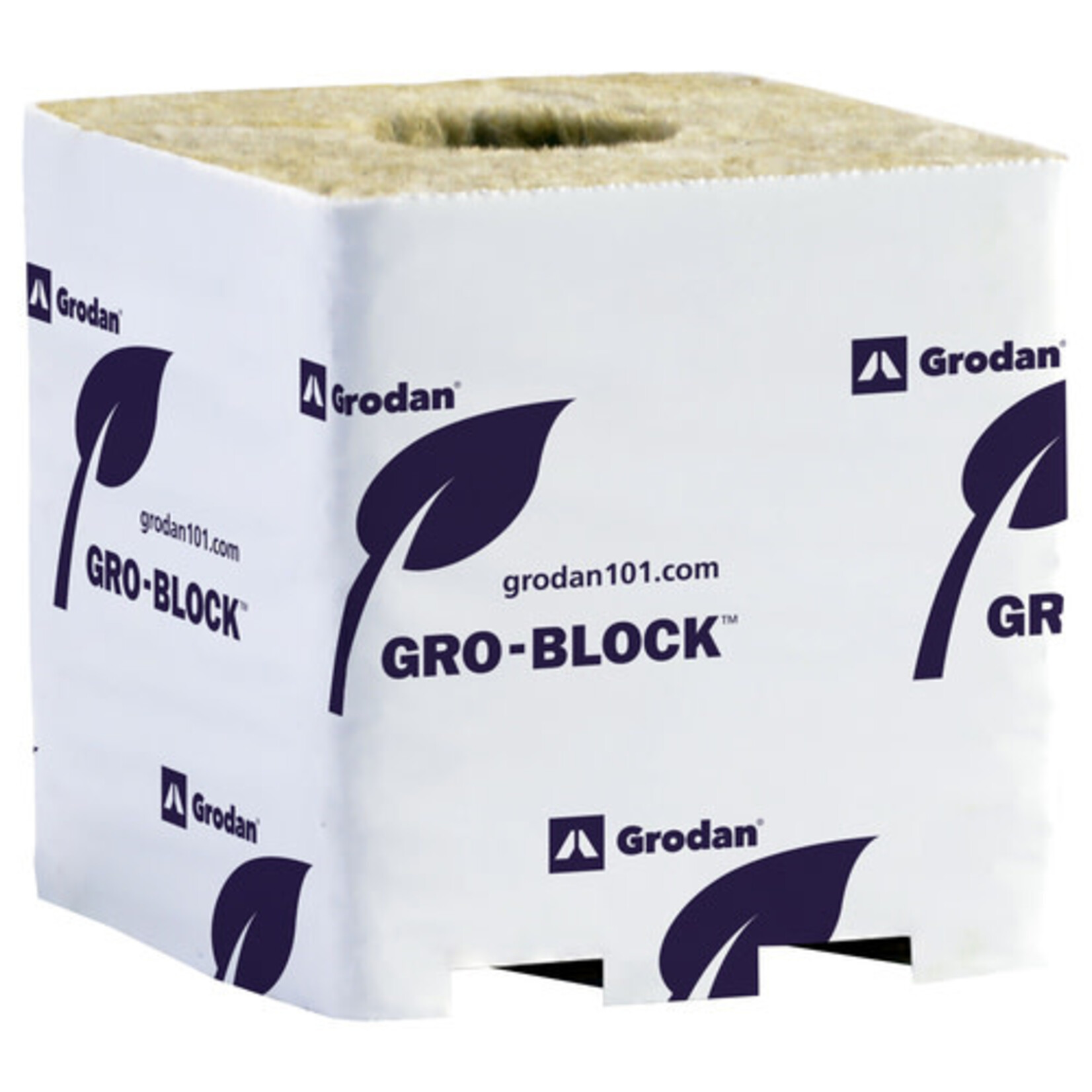 Grodan Gro Block Improved Large 4Inches GR10 w/ hole (4Inchesx4Inches4Inches) wrapped 6/strip