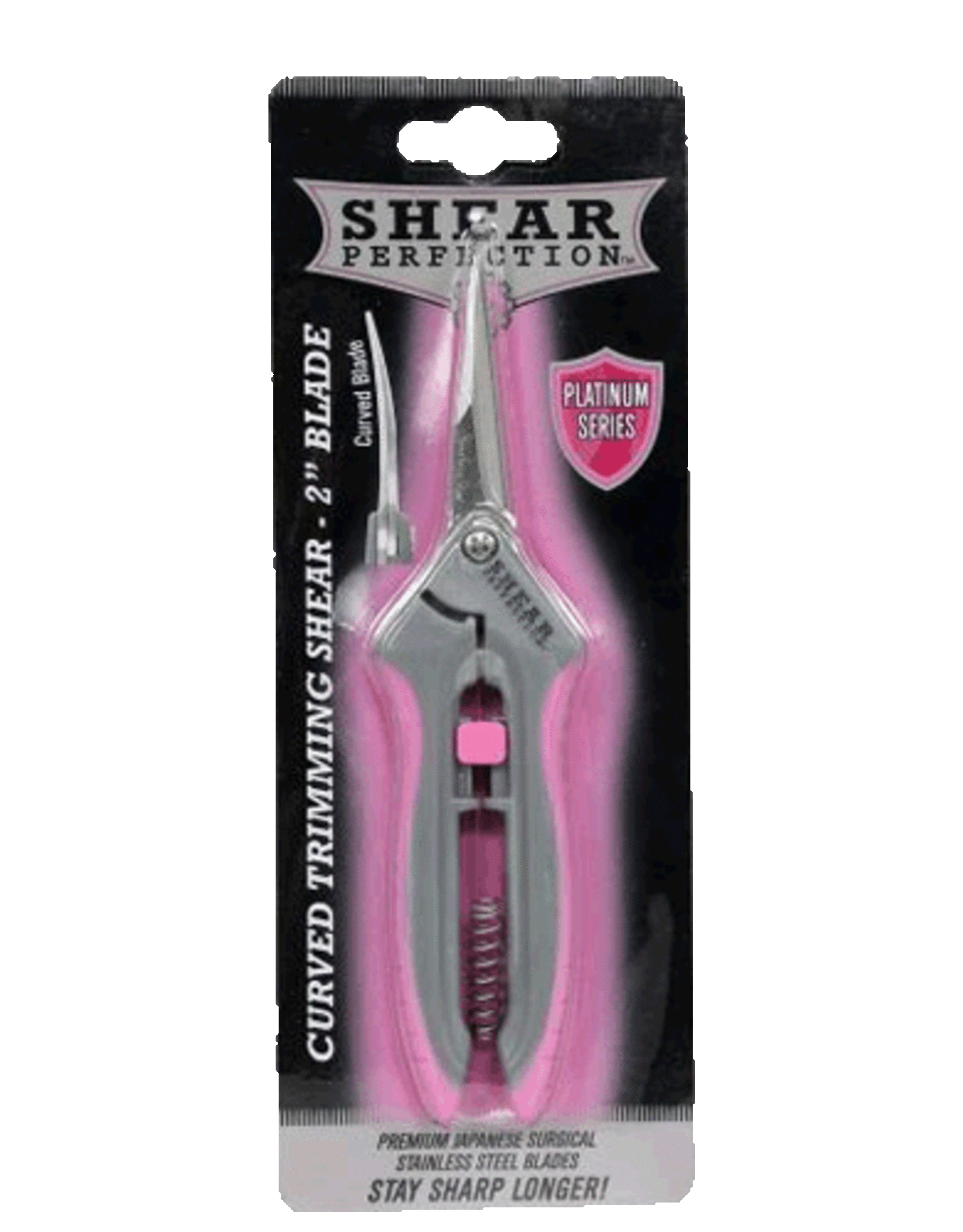 Shear Perfection Shear Perfection Pink Platinum Stainless Trimming Shear - 2 in Curved Blades