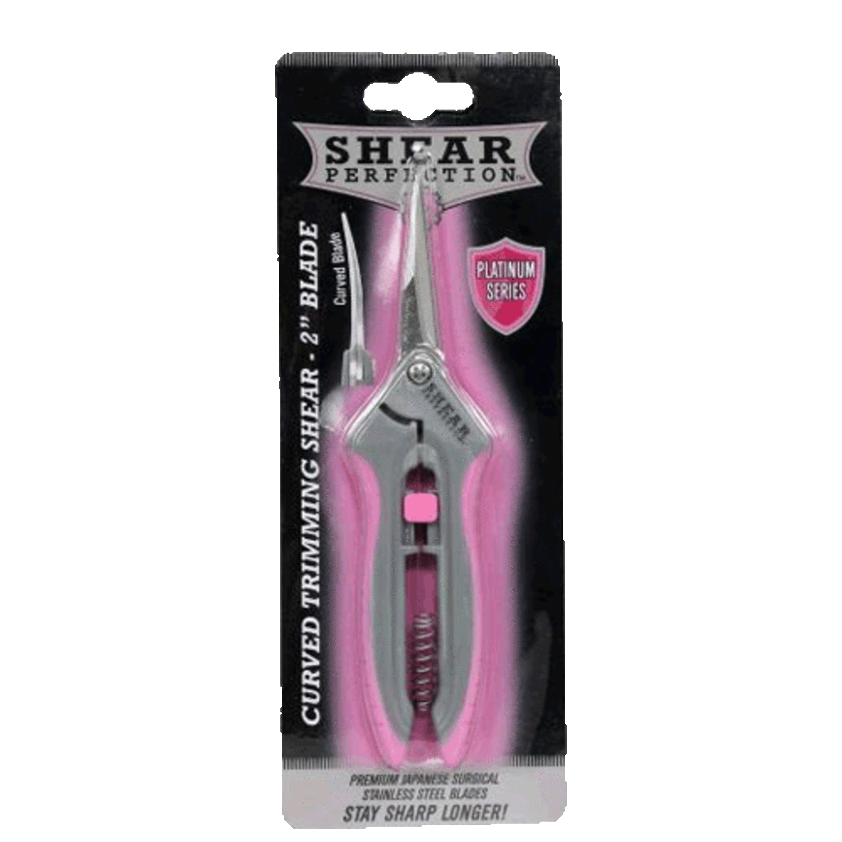 Shear Perfection Shear Perfection Pink Platinum Stainless Trimming Shear - 2 in Curved Blades