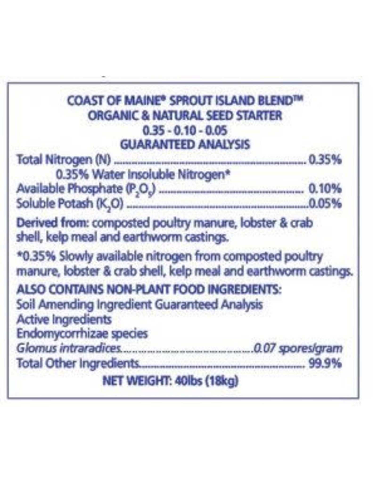 Coast of Maine Coast of Maine Sprout Island Organic Seed Starter 2CF