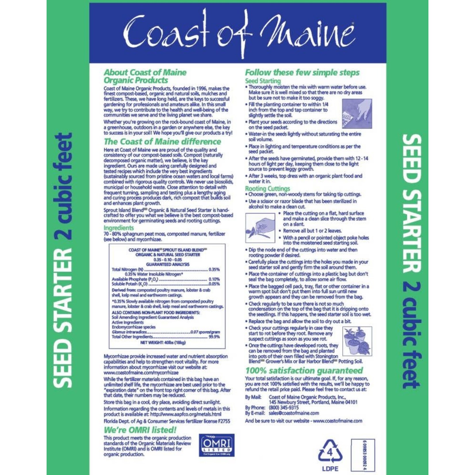 Coast of Maine Coast of Maine Sprout Island Organic Seed Starter 2CF