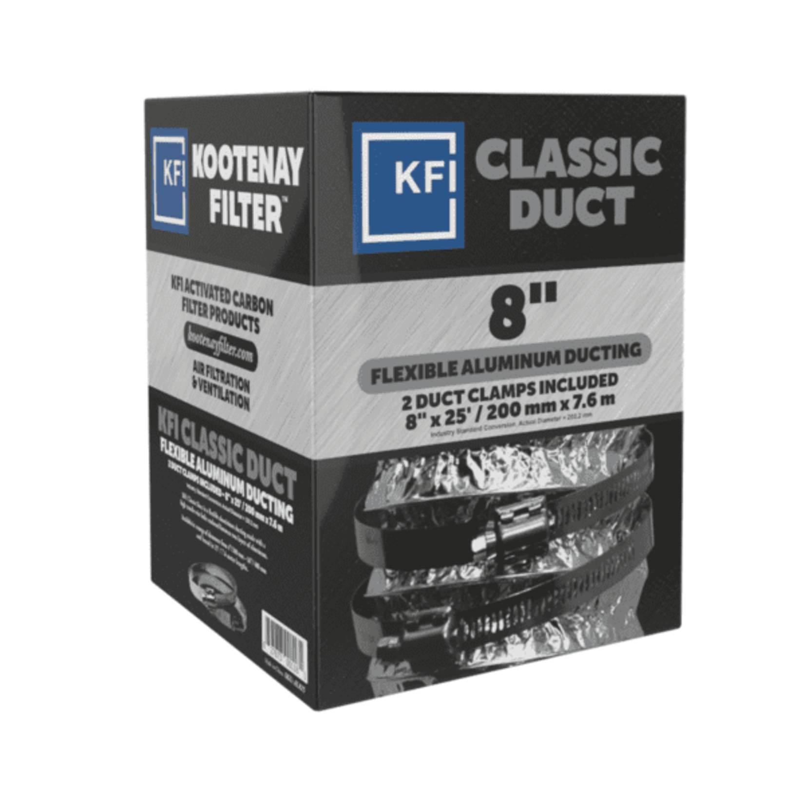 KFI Classic Aluminum Ducting, 8″ x 25′