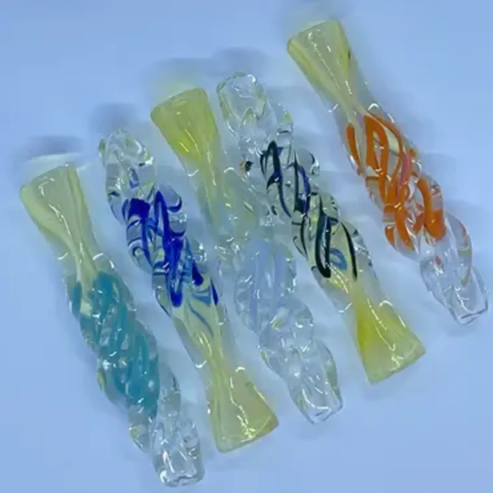 Smokerz Glass SMKZ 3" Twist Belly Color Line Chillums GA13