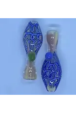 Smokerz Glass SMKZ Round Belly Swirl Line Button Chillum     SR20