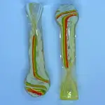 Smokerz Glass SMKZ  White Frit Rasta Line Chillum  PR47