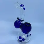 Smokerz Glass SMKZ      6" Clear Tube Color Joint Bubbler      B166