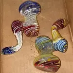 Smokerz Glass SMKZ     Heavy X-Mini Color Line Bubbler 3"      B202