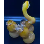 Smokerz Glass SMKZ     Triple Chamber Yellow Fume Bubbler      R101