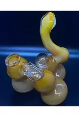 Smokerz Glass SMKZ     Triple Chamber Yellow Fume Bubbler      R101