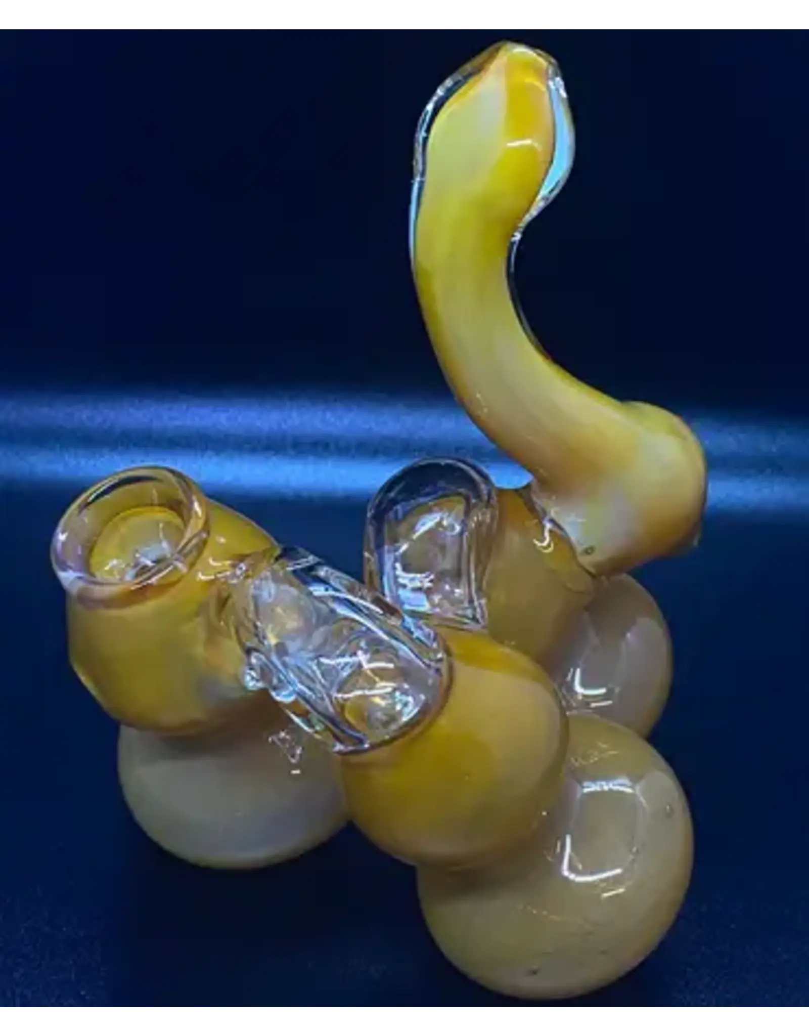 Smokerz Glass SMKZ     Triple Chamber Yellow Fume Bubbler      R101