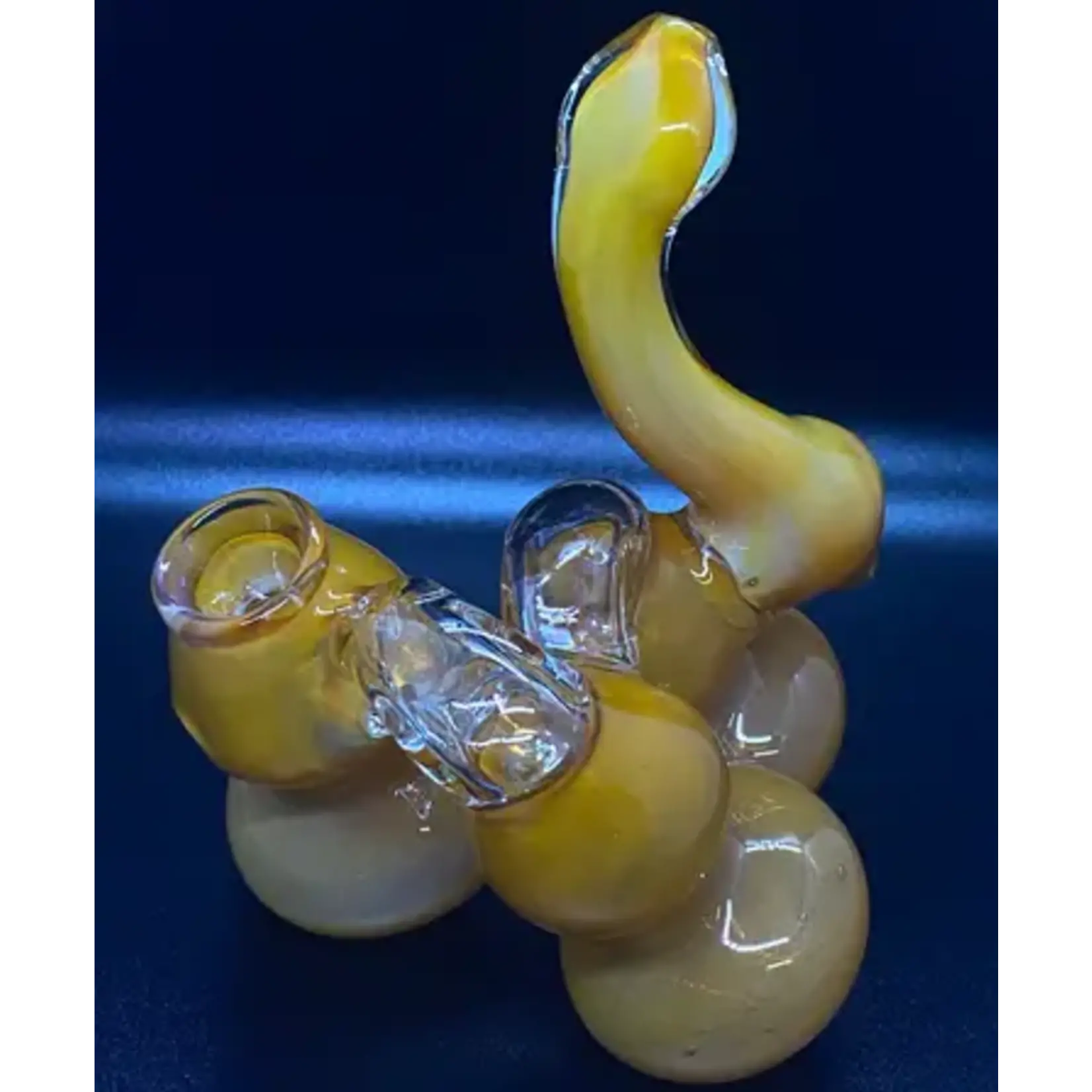 Smokerz Glass SMKZ     Triple Chamber Yellow Fume Bubbler      R101