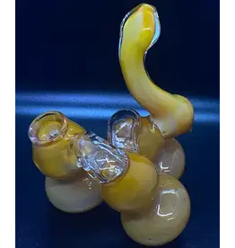 Smokerz Glass SMKZ     Triple Chamber Yellow Fume Bubbler      R101