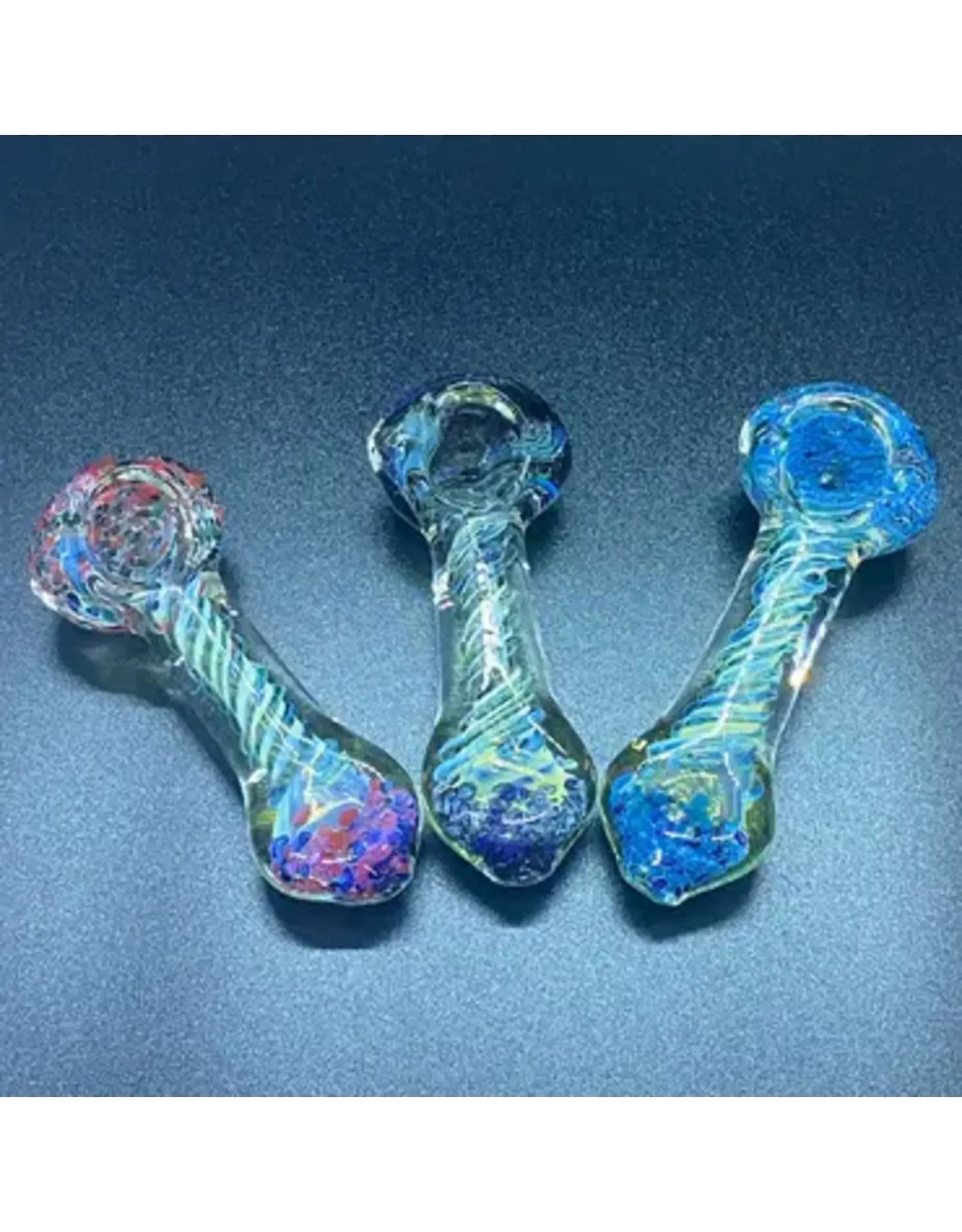 Smokerz Glass SMKZ      4" Frit Head Mouth Spiral Line       R106