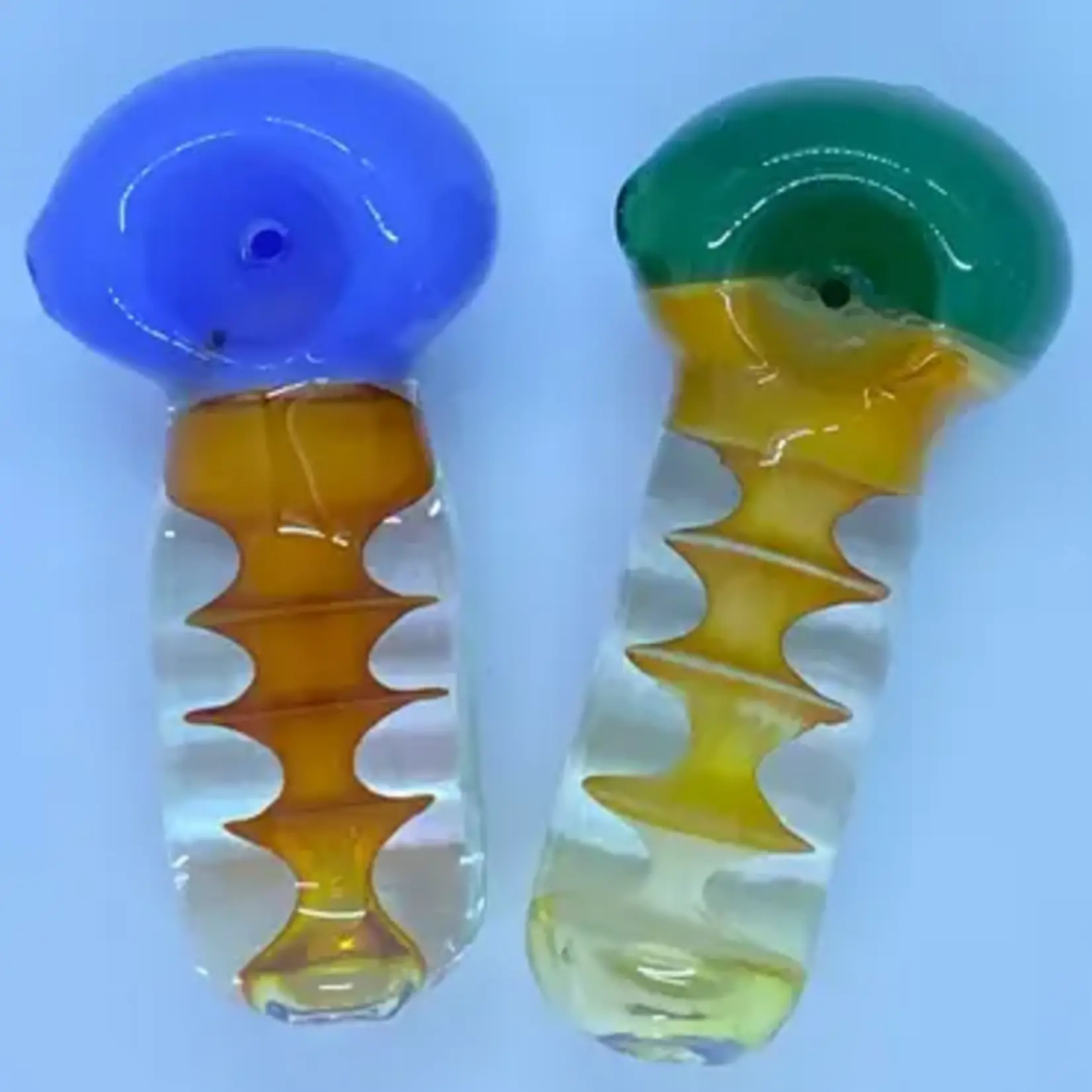Smokerz Glass SMKZ                  4" Heavy Neon Tube Head Divided Fumed Spoon             C170