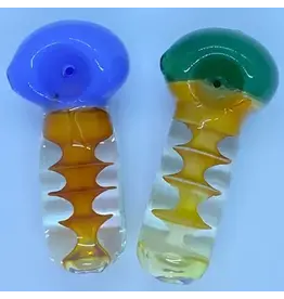 Smokerz Glass SMKZ                  4" Heavy Neon Tube Head Divided Fumed Spoon             C170