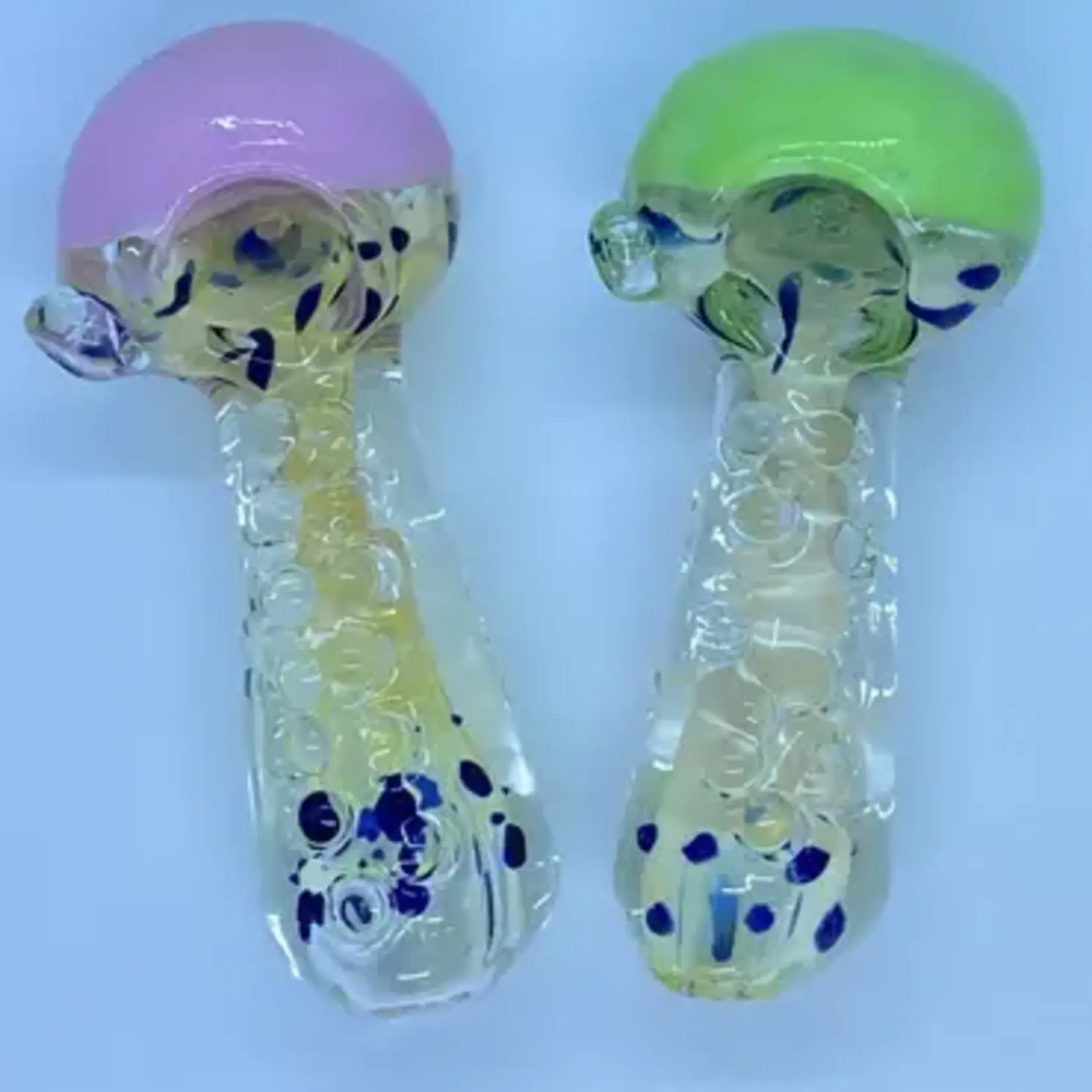 Smokerz Glass 4" Heavy Premium Neon Head Silver Fume