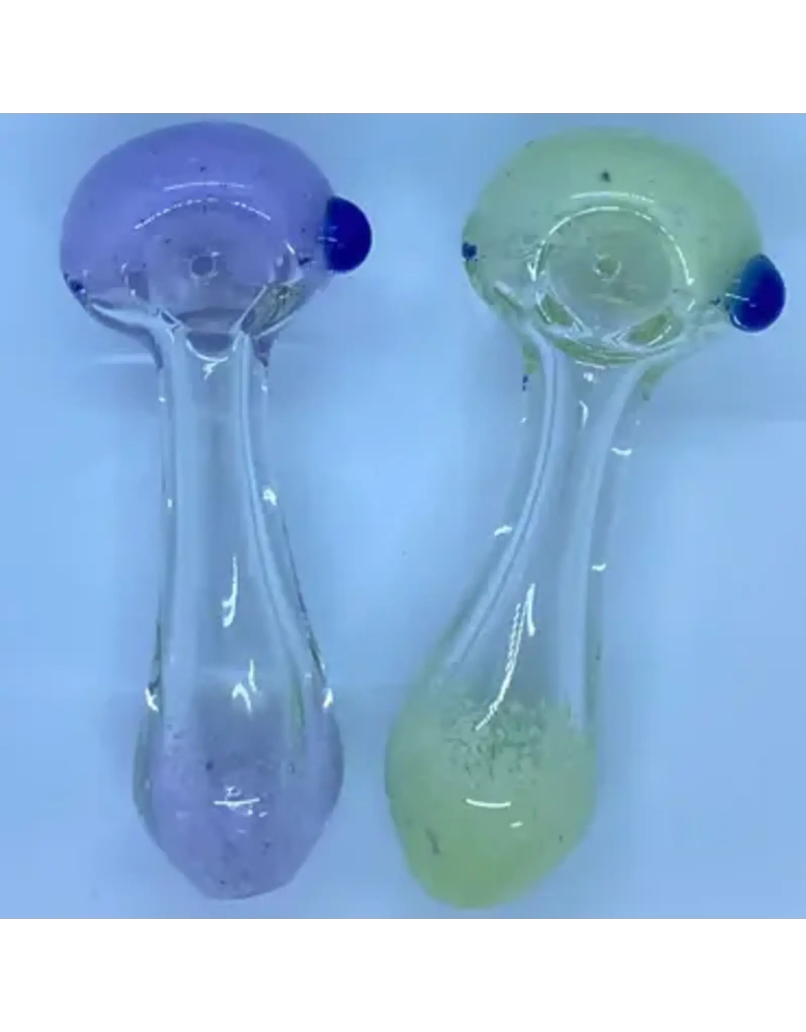 Smokerz Glass 4" Slim Neon Frit Head Mouth Clear Tube