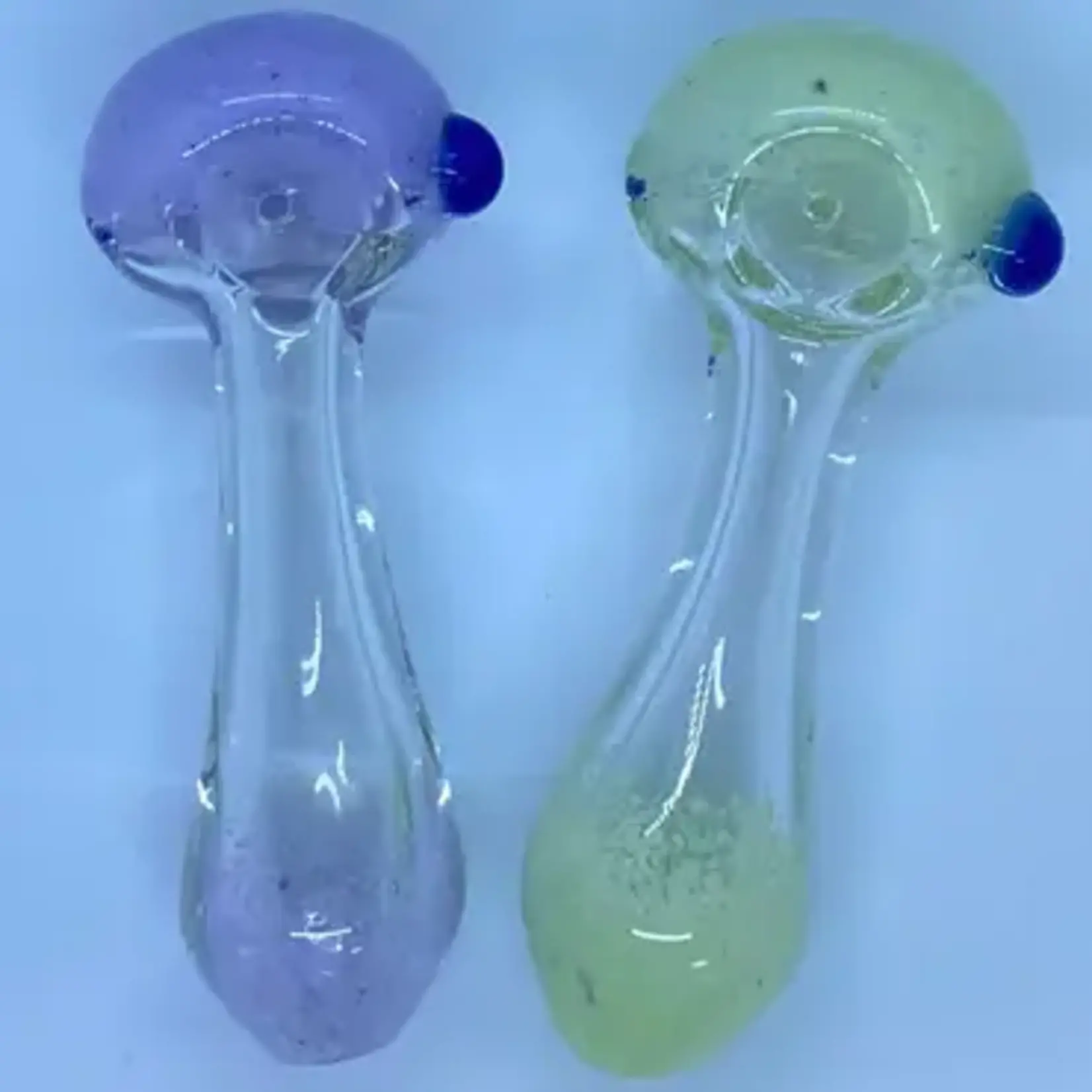 Smokerz Glass 4" Slim Neon Frit Head Mouth Clear Tube