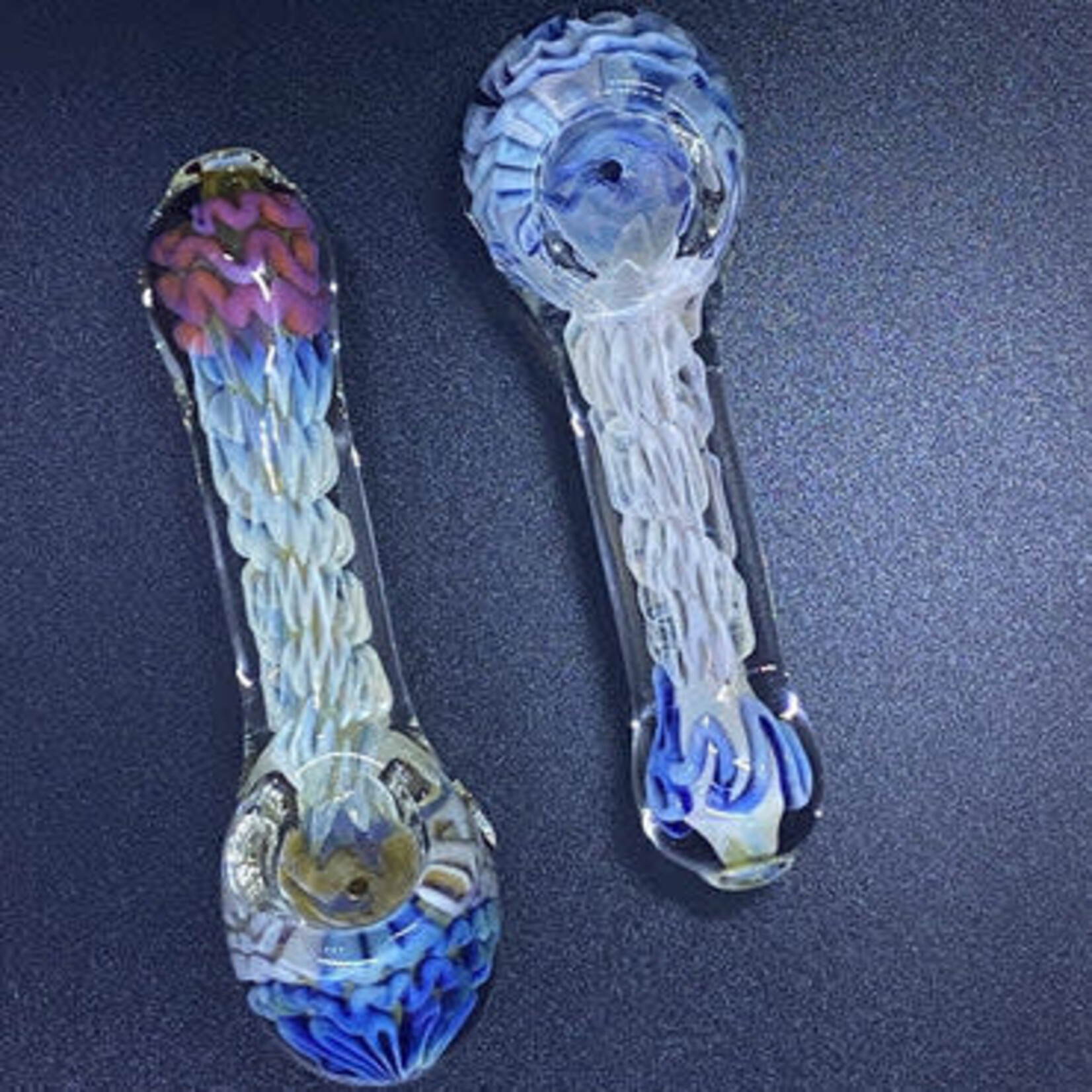 Smokerz Glass 4.5" Premium Silver Fume Color Lines