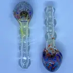 Smokerz Glass SMKZ             4.5" Slim Clear Beaded Stem Frit Head       B116