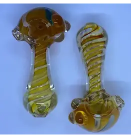 Smokerz Glass SMKZ            4.5" Yellow Fumed Marble Head      C114