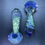 Smokerz Glass SMKZ        5" Frit Head Mouth Latticino Lines               R114