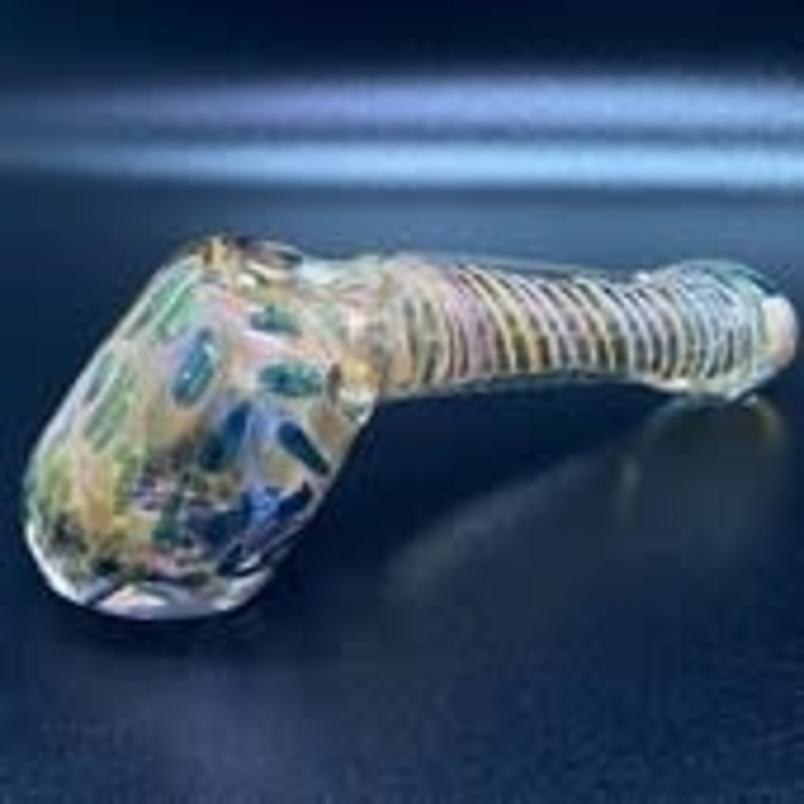 Smokerz Glass 5" Gold Fume Spiral Line Dot Head Hammer Style