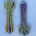 Smokerz Glass SMKZ          3" Net Color Line Spoon      PR04