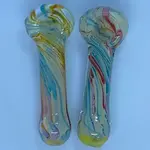 Smokerz Glass SMKZ            4" Slyme Color Lines Spoon         B114