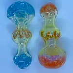 Smokerz Glass SMKZ           4" Frit Head Mouth Silver Fume Round Lines         C134