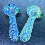 Smokerz Glass 3.5" Silver Fume Net Color Lines