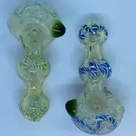 Smokerz Glass SMKZ           4" Silver Fume Dust Net Color Lines        Y236