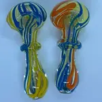 Smokerz Glass 3.5" Rim Color Line Swirl	Title: NP45